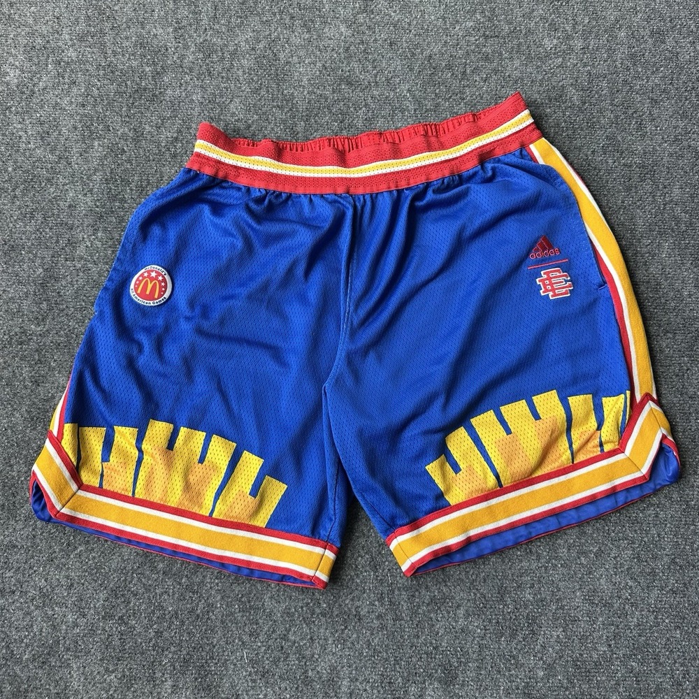 Eric Emanuel Shorts Mens XL Blue Adidas McDonalds All American Basketball